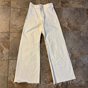 Zara Wide Leg White Jeans